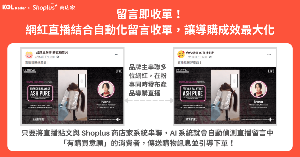 留言即收單!網紅直播結合自動化留言收單,讓導購成效最大化