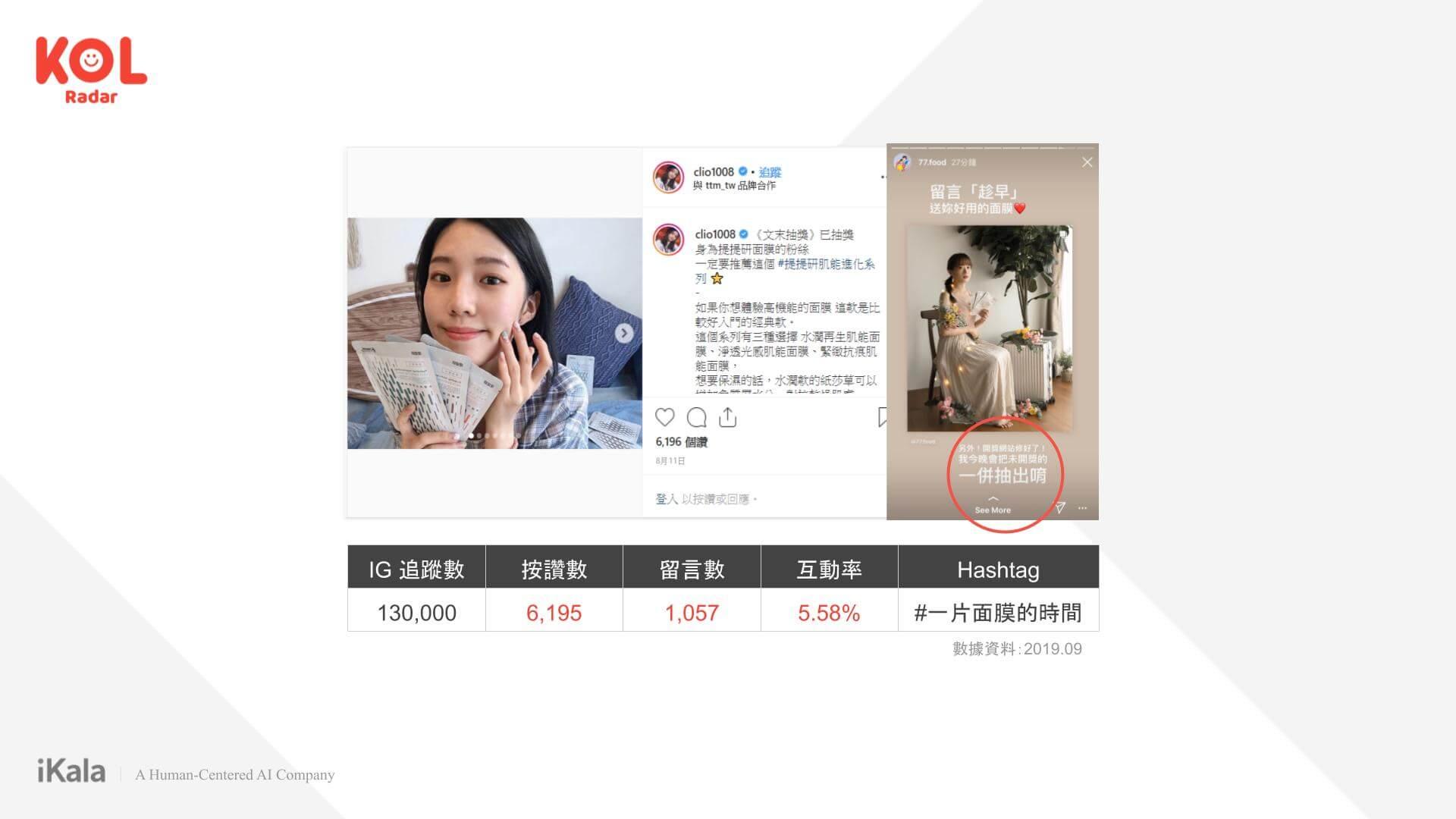 中小型 KOL 拉抬互動,限時動態帶連結導購