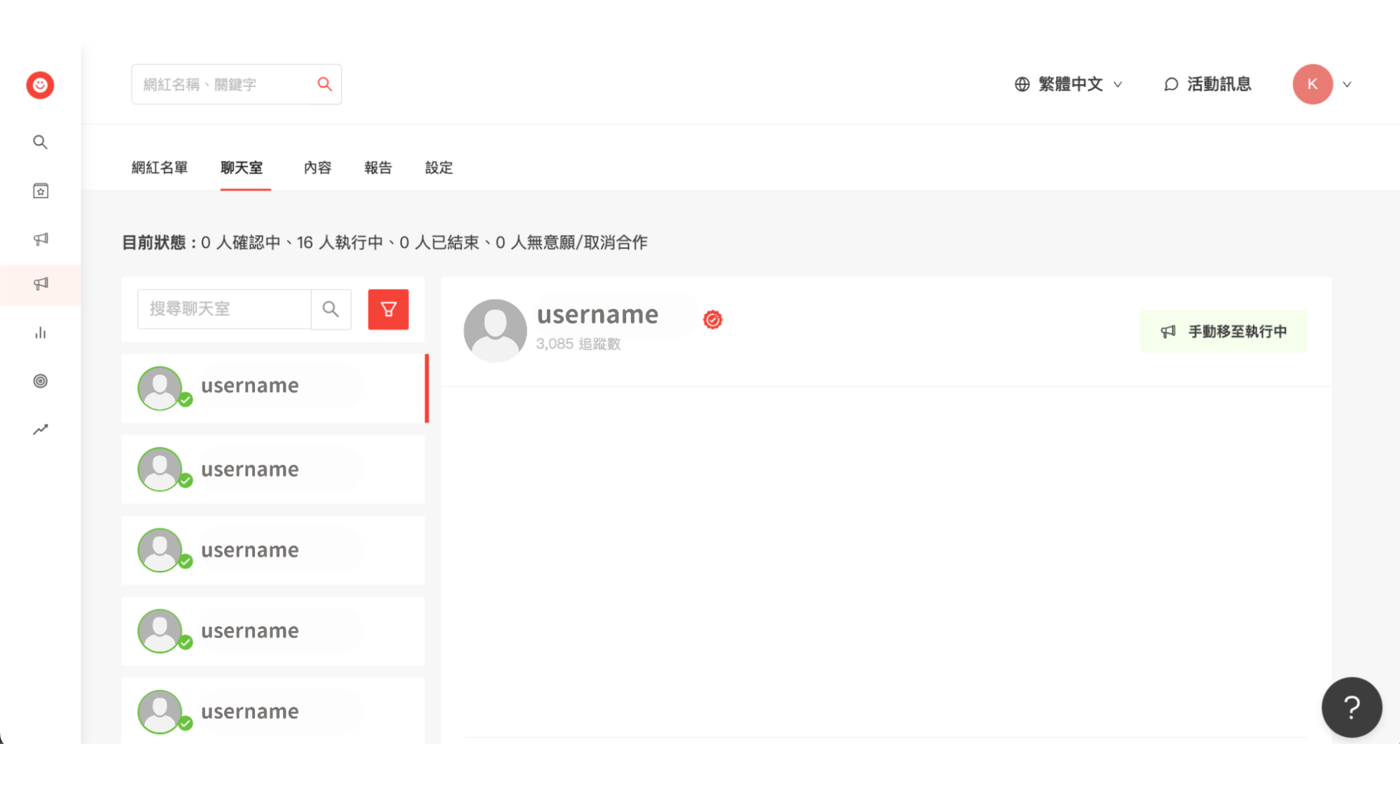 創作者聊天室通訊,即刻溝通合作一把罩!