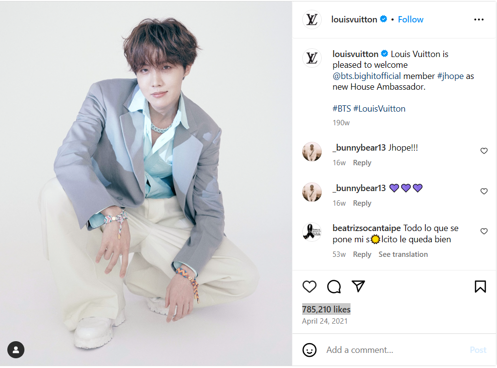 Louis Vuitton partnered with BTS
