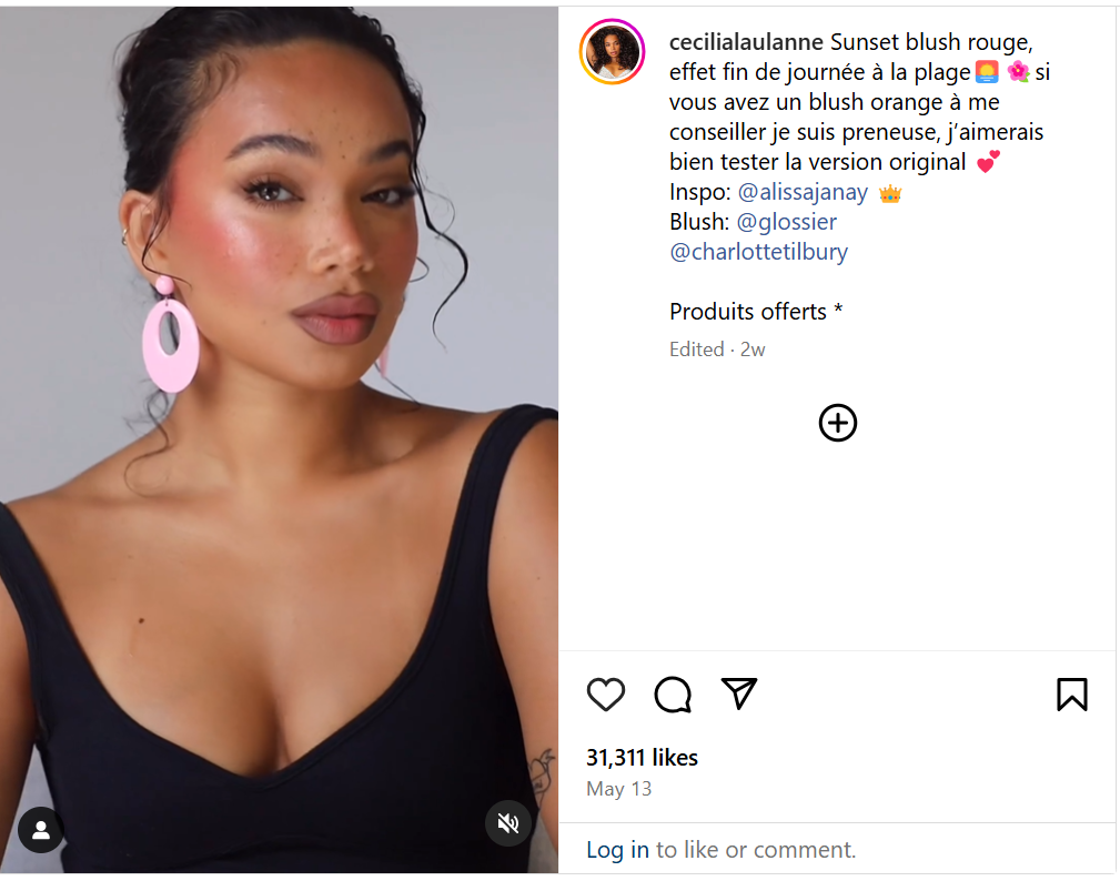 Glossier influencer collaboration