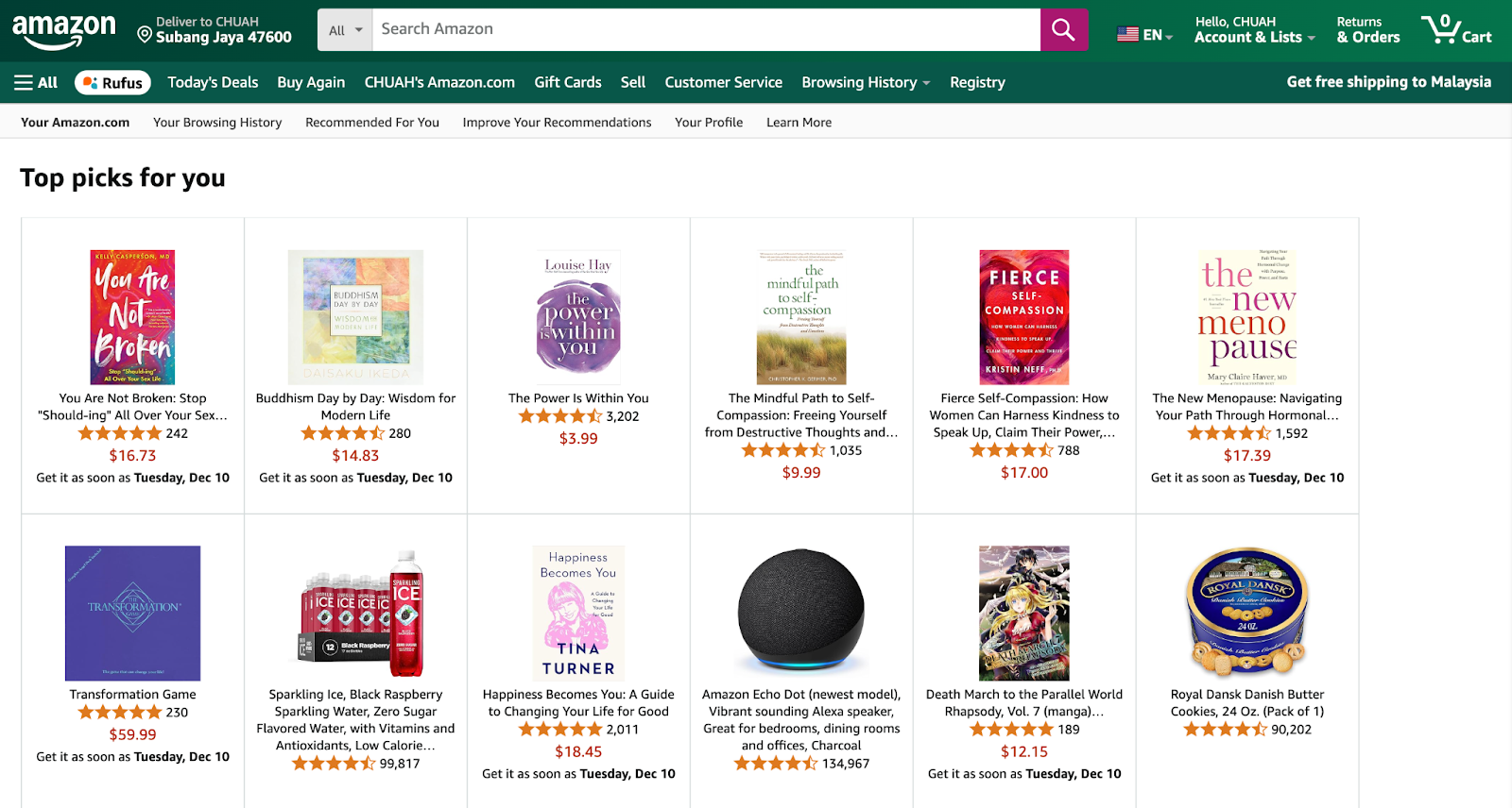 Amazon personalization